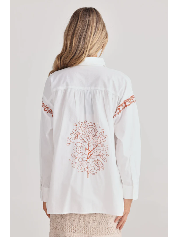 Talisman Flamenco Shirt White & Clay Back