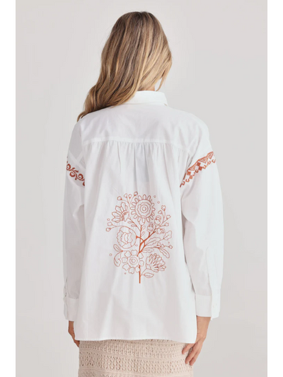 Talisman Flamenco Shirt White & Clay Back