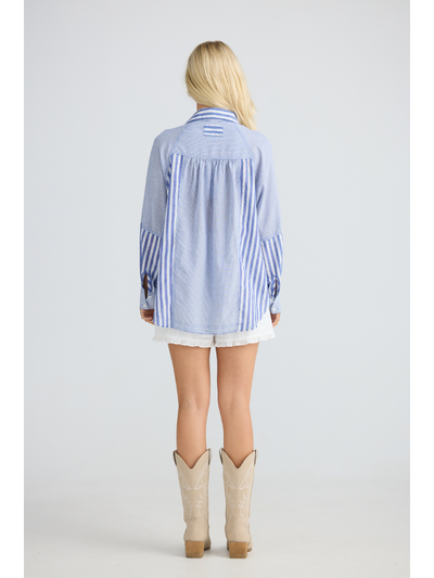 Talisman Yellowstone Shirt Navy Blue Stripe Back