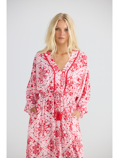 Talisman Yuki Midi Dress Wild Heart Bandana Detail