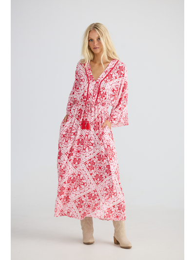 Talisman Yuki Midi Dress Wild Heart Bandana Front