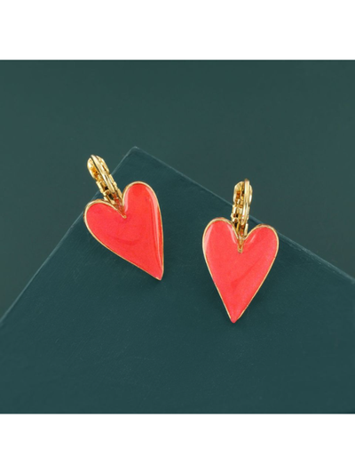 Taratata Bijoux Fantaisie Arty Lever Back Earrings Pink & Gold