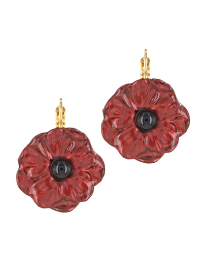 Taratata Bijoux Fantaisie Carmen Lever Back Earrings Red & Gold