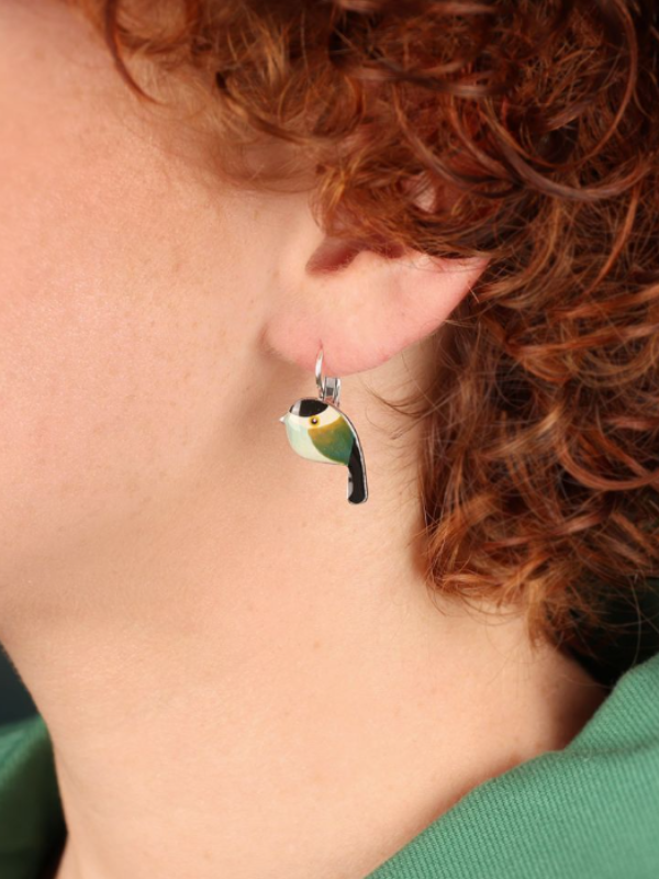 Taratata Bijoux Fantaisie Fabuleuse Lever Back Earrings Green & Silver