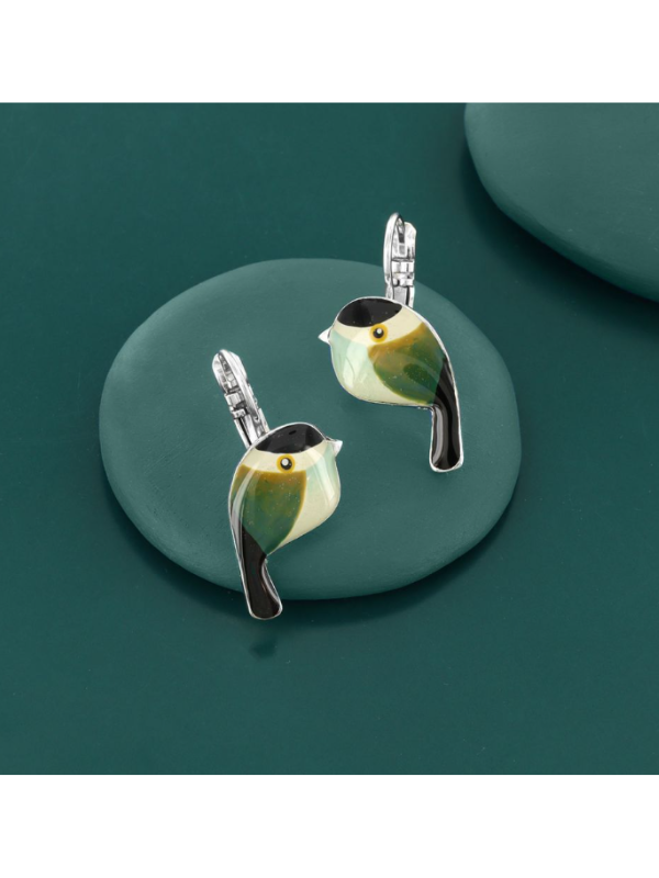 Taratata Bijoux Fantaisie Fabuleuse Lever Back Earrings Green & Silver