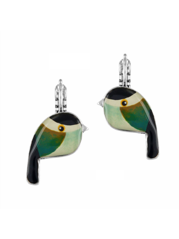 Taratata Bijoux Fantaisie Fabuleuse Lever Back Earrings Green & Silver