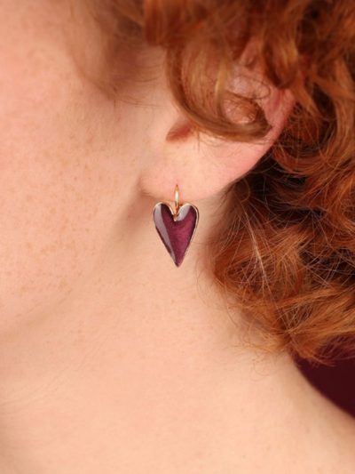 Taratata Bijoux Fantaisie Magic Lever Back Earrings Red & Gold