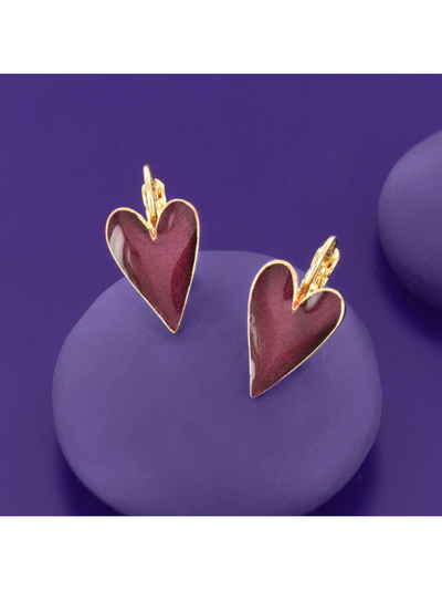 Taratata Bijoux Fantaisie Magic Lever Back Earrings Red & Gold