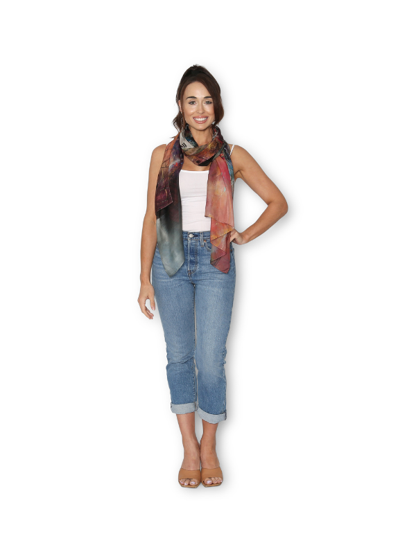 The Artists Label Panorama Dancing Lights of Melbourne Viscose Modal Scarf
