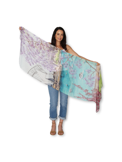 The Artists Label Sydney Harbour in Spring Viscose Modal Scarf