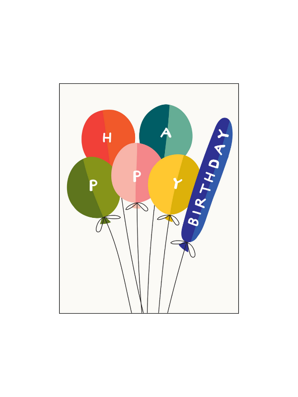 Think of Me Happy Birthday Balloons Card