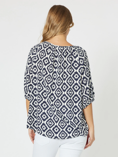 Threadz Diamond Tunic Top Marine Back