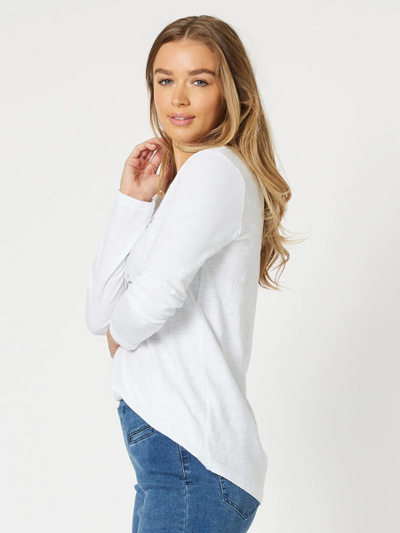 Threadz Les Copines Long Sleeve Top White Side