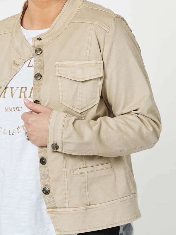 Threadz Maggie Denim Jacket Natural Detail