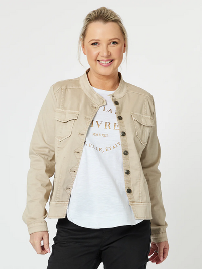 Threadz Maggie Denim Jacket Natural Front