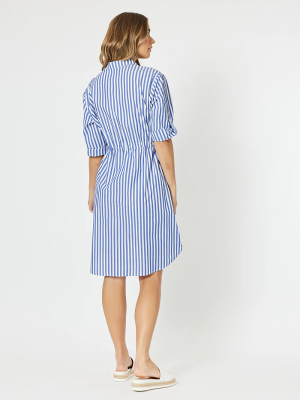 Threadz Summer Stripe Dress Blue Back