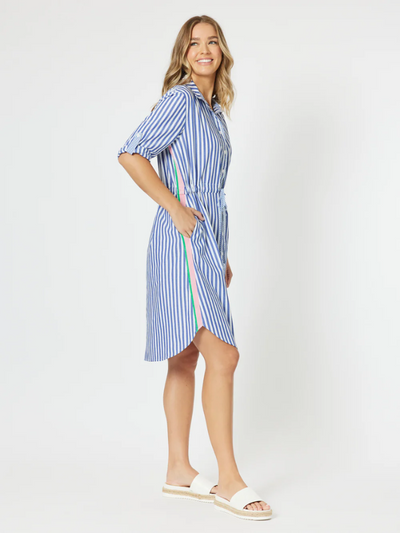 Threadz Summer Stripe Dress Blue Side