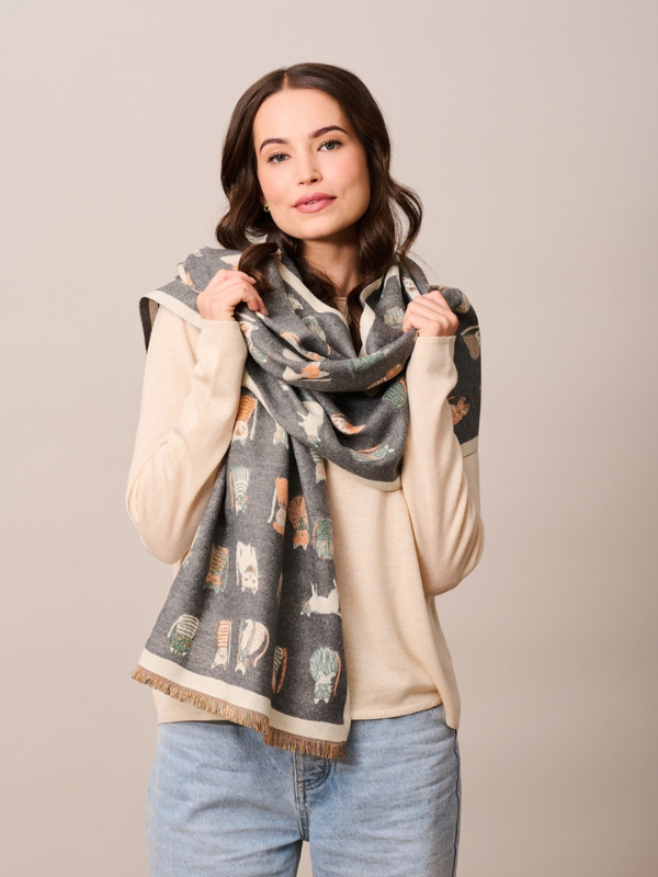 Tiger Tree Alley Catz Scarf Grey