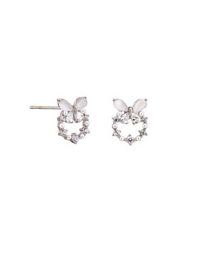 Tiger Tree Butterfly Garland Earrings Silver