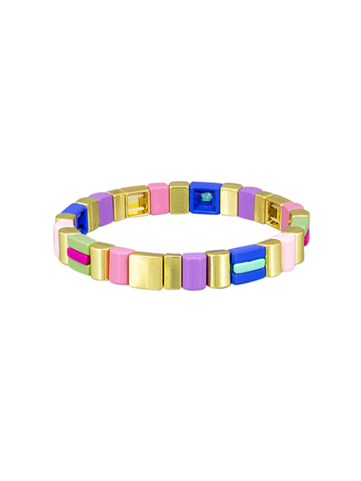 Tiger Tree Candy Crush Tile Bracelet Blue & Gold