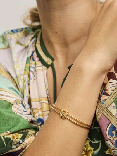 Tiger Tree Double Knot Bangle Gold