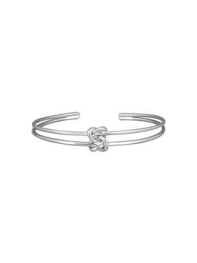 Tiger Tree Double Knot Bangle Silver