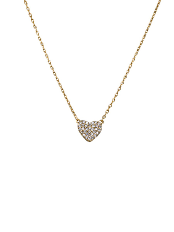 Tiger Tree Gala Crystal Heart Necklace Gold