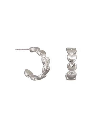 Tiger Tree Heart Garland Hoops Silver