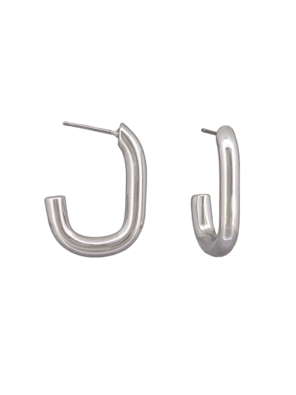 Tiger Tree J Hoop Earrings Silver