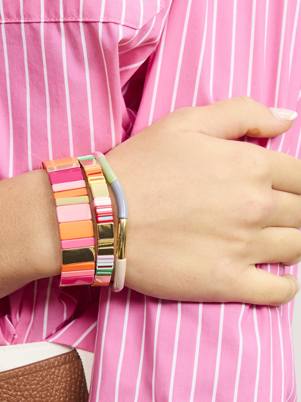 Tiger Tree Multi Tone Bar Bracelet Gold