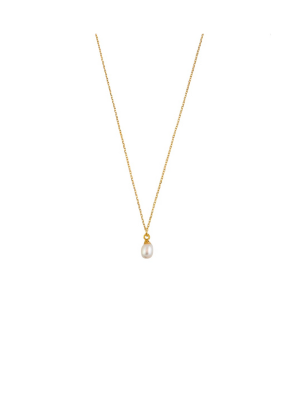 Tiger Tree Pearl Drop Necklace Gold