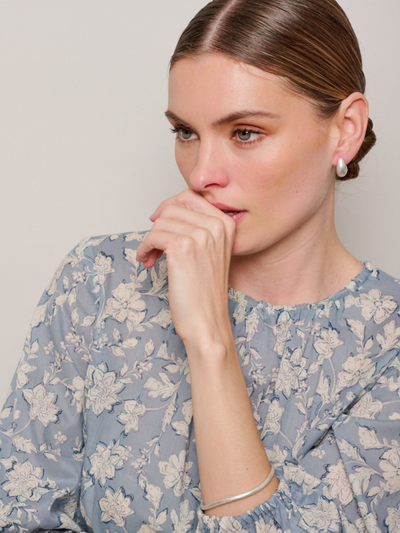 Tiger Tree Pod Earrings Silver