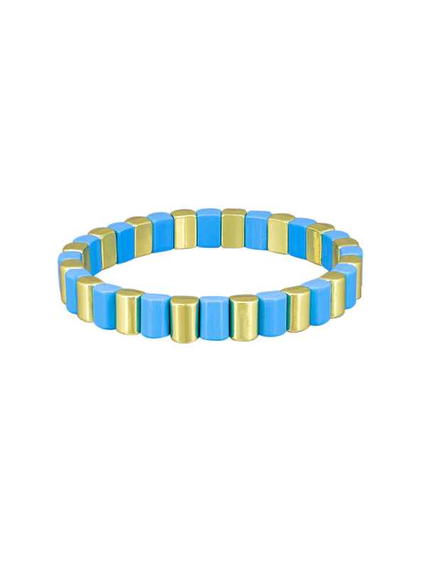 Tiger Tree Scalloped Tile Bracelet Blue & Gold