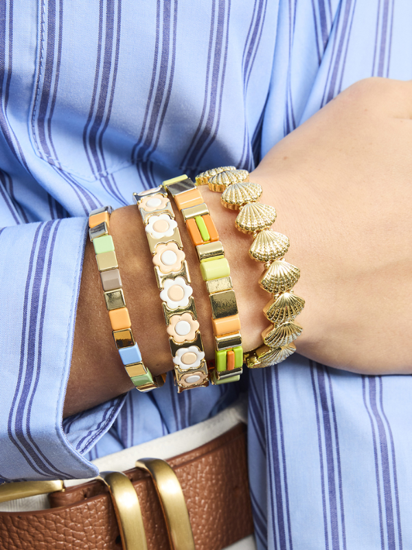 Tiger Tree Sea Shell Bracelet Gold