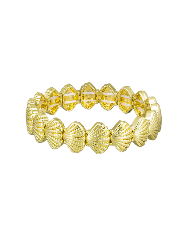 Tiger Tree Sea Shell Bracelet Gold