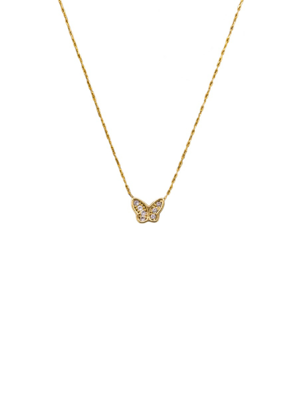 Tiger Tree Sweet Butterfly Necklace Gold