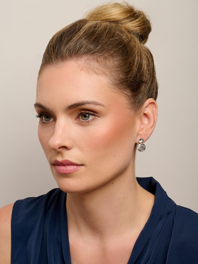 Tiger Tree Twisted Double Dot Earrings Silver