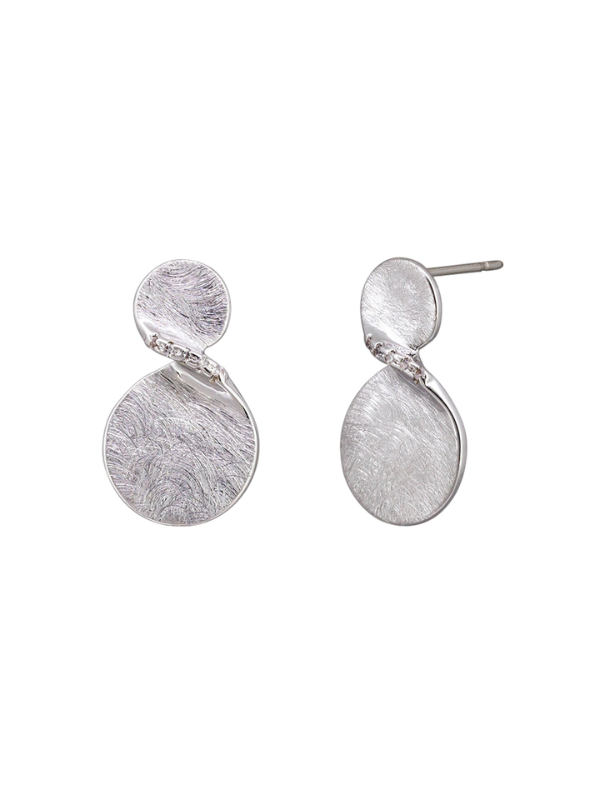 Tiger Tree Twisted Double Dot Earrings Silver