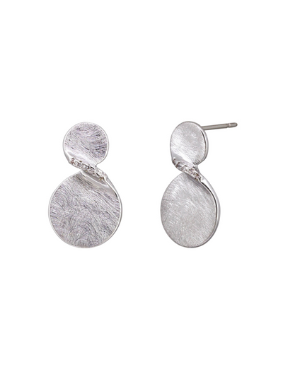 Tiger Tree Twisted Double Dot Earrings Silver