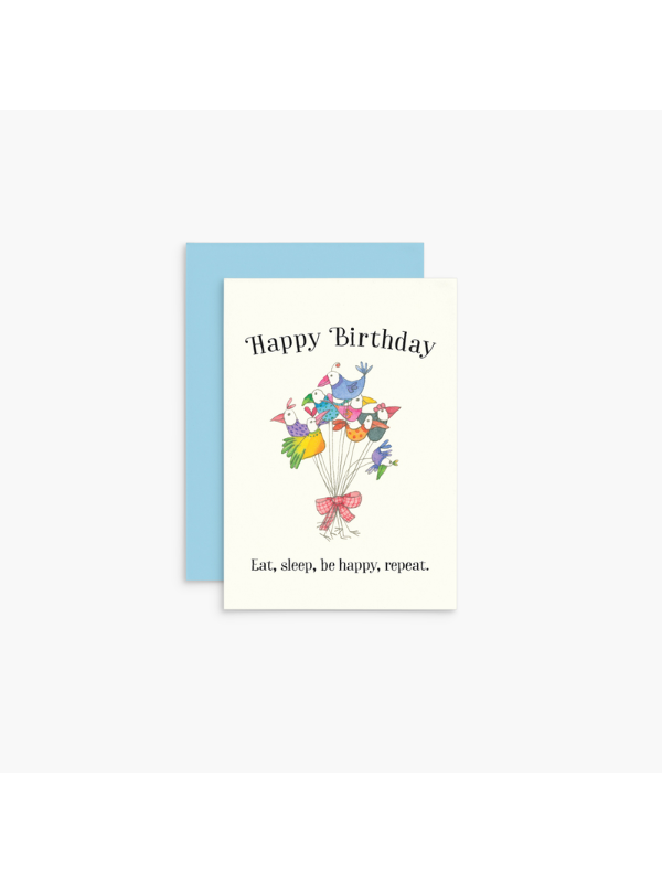 Twigseeds Happy Birthday Eat, Sleep, Be Happy, Repeat Mini Card