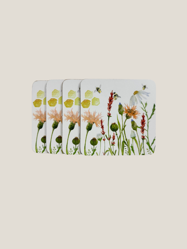 Urban Products Bee Meadow Coaster Set