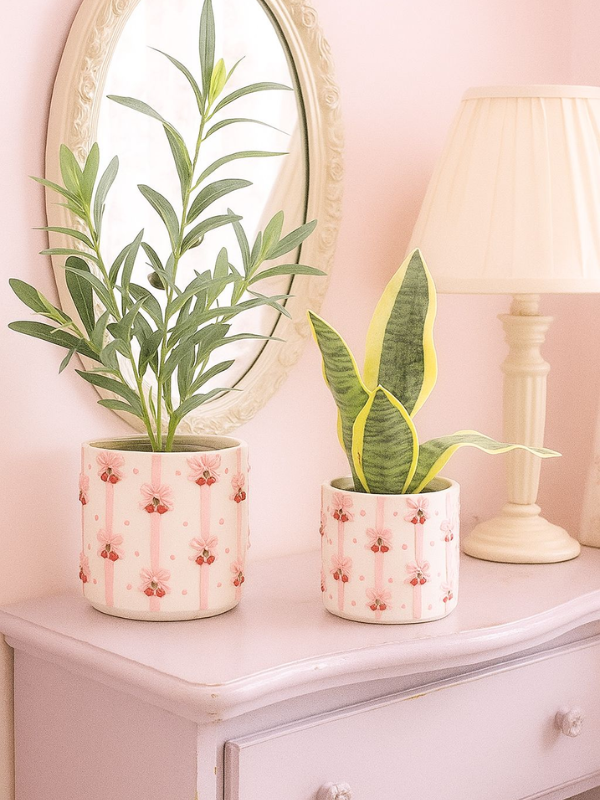 Urban Products Cherry Bow Planter Pink 11cm