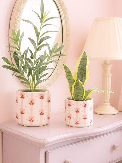 Urban Products Cherry Bow Planter Pink 11cm