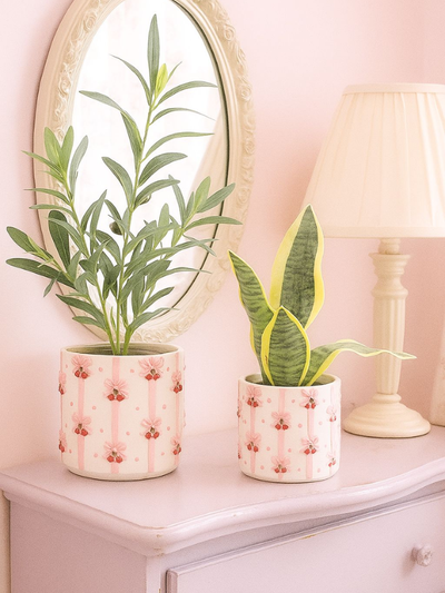 Urban Products Cherry Bow Planter Pink 14cm