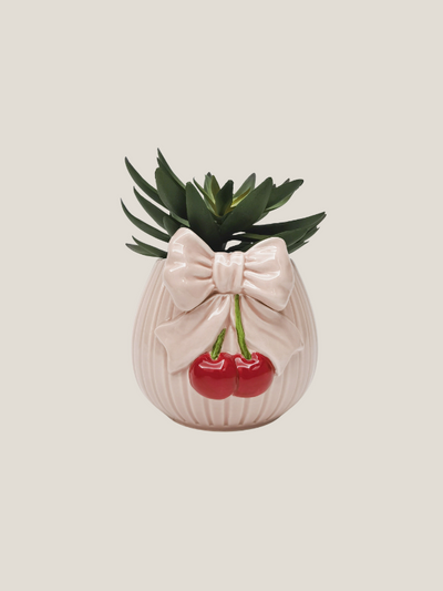 Urban Products Cherry Bow Planter Pink & Red Medium