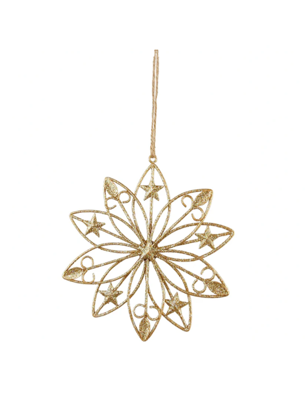 Urban Products Metal Snowflake With Stars Hanging Ornament