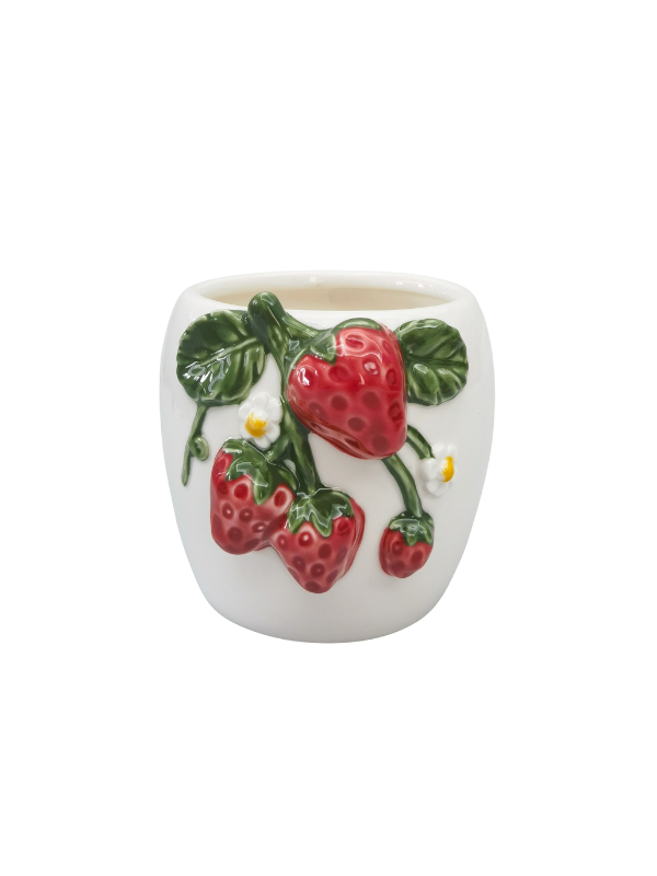 Urban Products Strawberry Planter White & Red 12cm