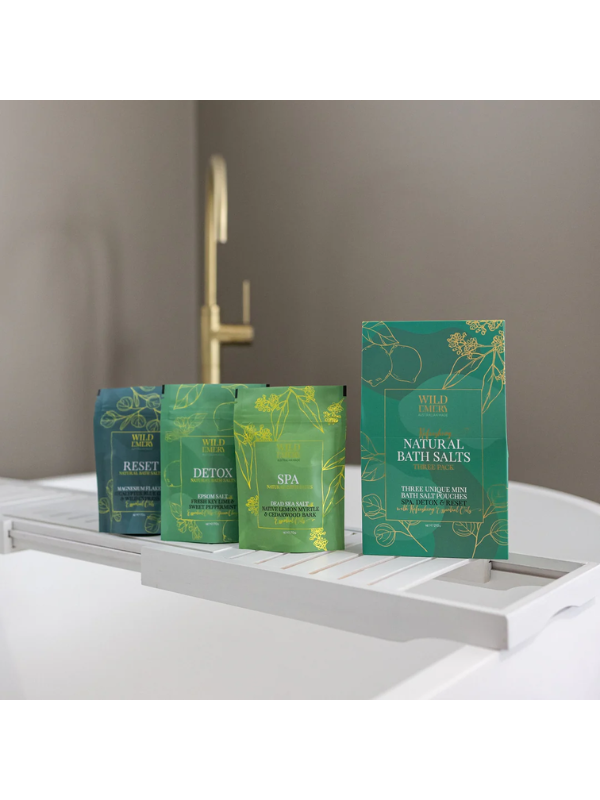 Wild Emery Refreshing Natural Bath Salts 3x70g