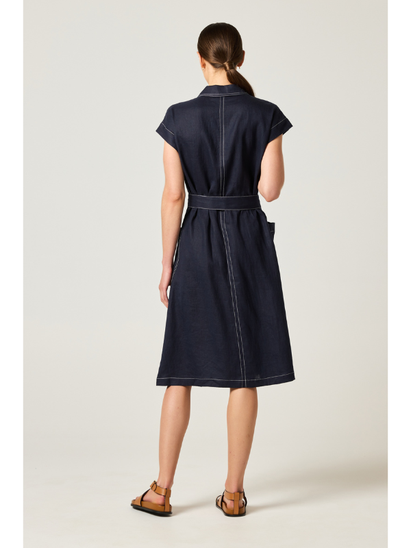 Yarra Trail Atlas Dress Navy (back)