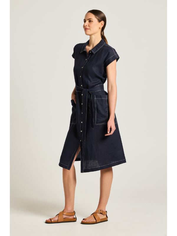 Yarra Trail Atlas Dress Navy (front)